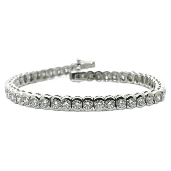 14 Karat White Gold 1/2 Bezel Tennis Bracelet