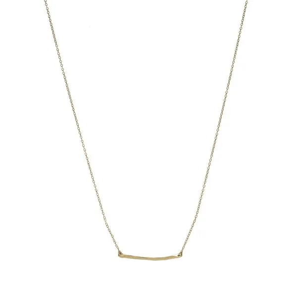 10 Karat Yellow Gold Brushed Bar Necklace