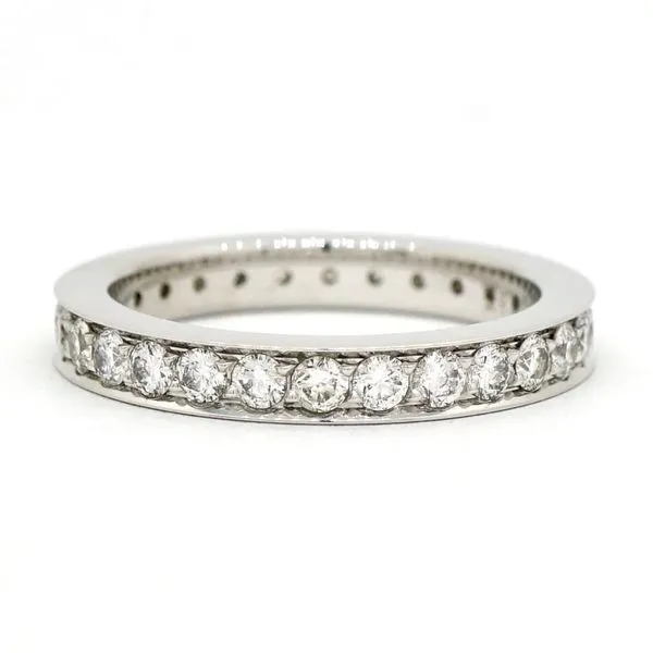 18 Karat White Gold Micro Pavé Eternity Band
