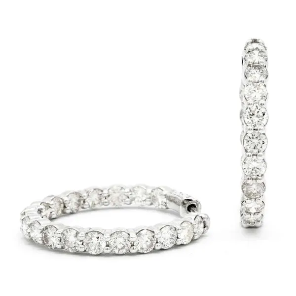 White Gold Inside Out Hoop Earrings