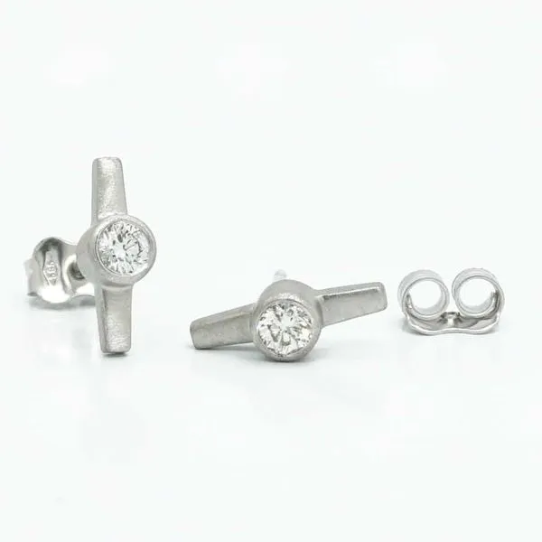 14 Karat Winged Diamond Stud,