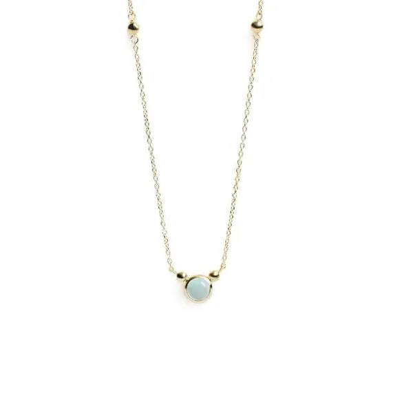 Dew Drop Bonheur Birthstone Necklace, Aquamarine