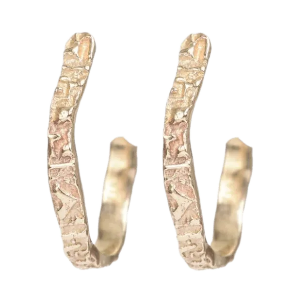 10 Karat Yellow Gold Phoebe Medium Hoops