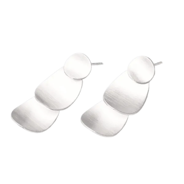 Silver Layered Scales Earrings