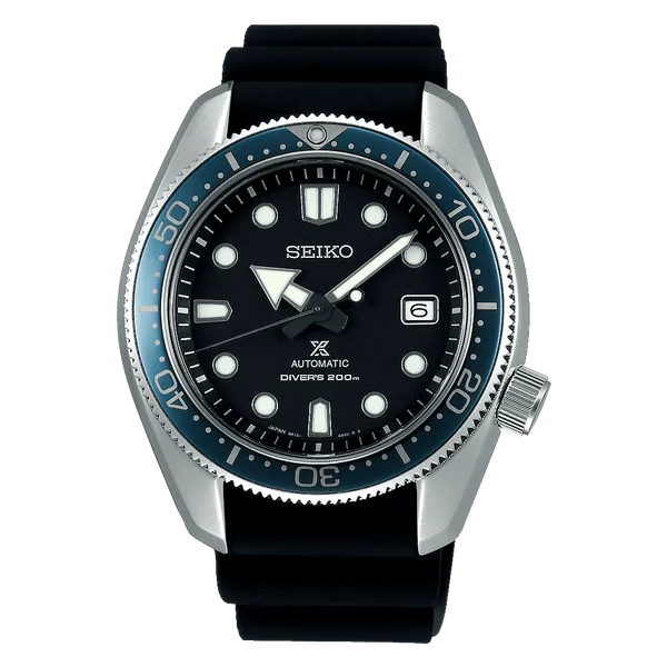 Seiko Prospex 1968 Automatic Diver, Black Dial, Silicone Strap