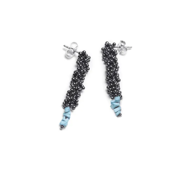 ShikShok Earrings Oxidized Drop Turquoise