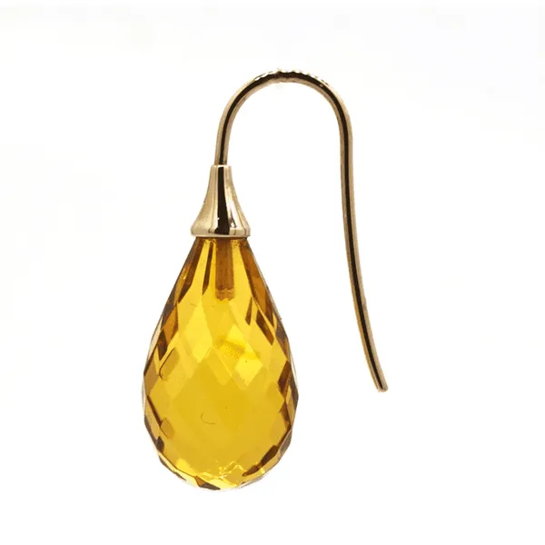 14 Karat Gold Facetted Amber Drops
