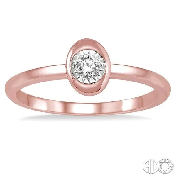 1/50 Ctw Oval Shape Round Cut Diamond Promise Ring in 10K Rose Gold Image 2 Becker's Jewelers Burlington, IA