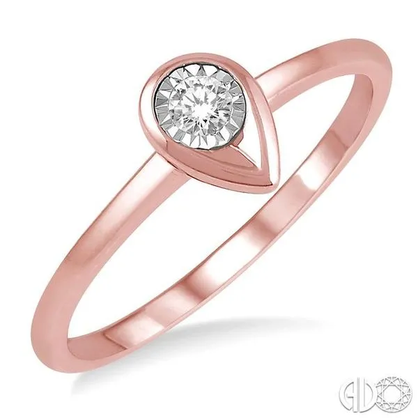1/50 Ctw Pear Shape Round Cut Diamond Promise Ring in 10K Rose Gold Becker's Jewelers Burlington, IA