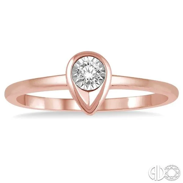 1/50 Ctw Pear Shape Round Cut Diamond Promise Ring in 10K Rose Gold Image 2 Becker's Jewelers Burlington, IA