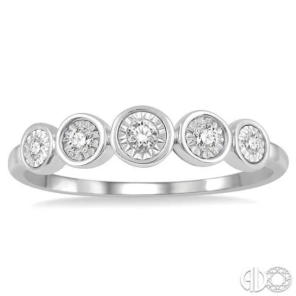 1/20 Ctw Penta Round Cut Diamond Promise Ring in 10K White Gold Image 2 Becker's Jewelers Burlington, IA