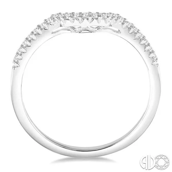 1/6 ctw Deep Curve Center Round Cut Diamond Wedding Band in 14K White Gold Image 3 Becker's Jewelers Burlington, IA
