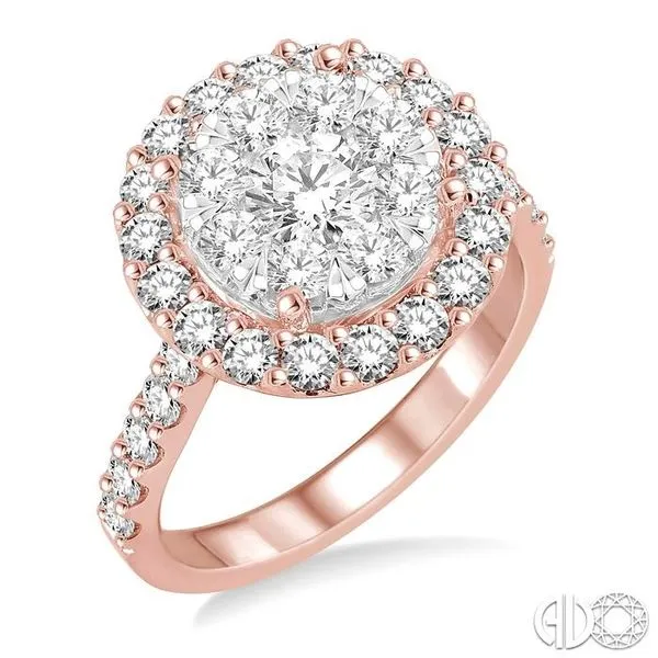 2 Ctw Round Shape Diamond Lovebright Ring in 14K Rose Gold Becker's Jewelers Burlington, IA