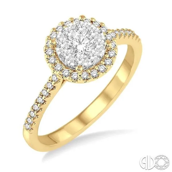1/2 Ctw Round Shape Diamond Lovebright Ring in 14K Yellow and White Gold Becker's Jewelers Burlington, IA