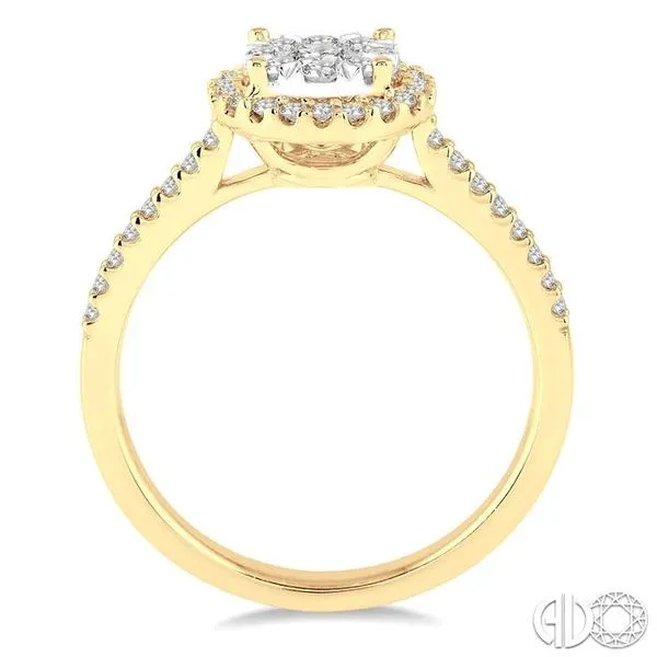 1/2 Ctw Round Shape Diamond Lovebright Ring in 14K Yellow and White Gold Image 3 Becker's Jewelers Burlington, IA