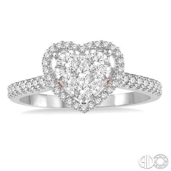 1/2 ct Heart Shape Lovebright Diamond Cluster Ring in 14K White and Rose Gold Image 2 Becker's Jewelers Burlington, IA