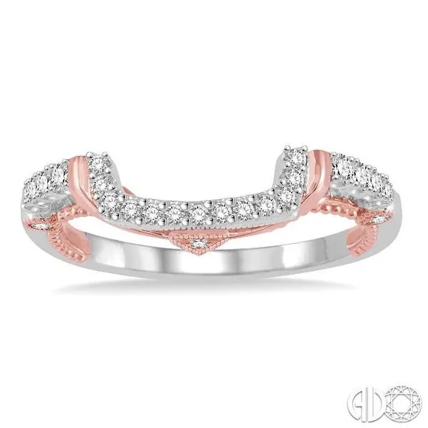 1/5 Ctw U-Shape Crevice Round Cut Diamond Wedding Band in 14K White and Rose Gold Image 2 Becker's Jewelers Burlington, IA
