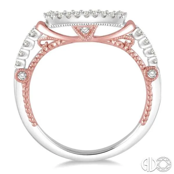 1/5 Ctw U-Shape Crevice Round Cut Diamond Wedding Band in 14K White and Rose Gold Image 3 Becker's Jewelers Burlington, IA