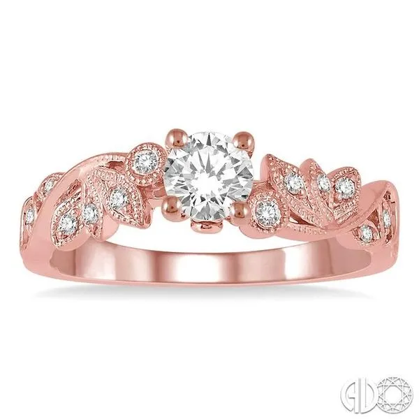 1/2 Ctw Diamond Engagement Ring with 1/3 Ct Round Cut Center Stone in 14K Rose Gold Image 2 Becker's Jewelers Burlington, IA