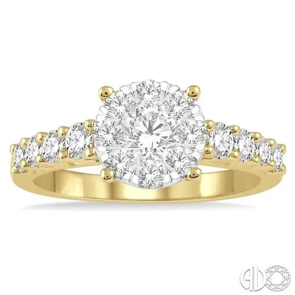 1 1/10 Ctw Round Diamond Lovebright Ring in 14K Yellow and White Gold Image 2 Becker's Jewelers Burlington, IA