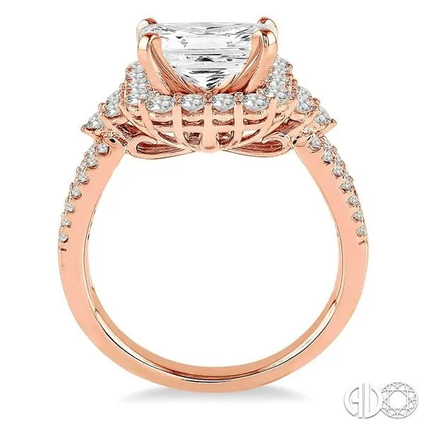 7/8 Ctw Diamond Semi-Mount Engagement Ring in 14K Rose Gold Image 3 Becker's Jewelers Burlington, IA