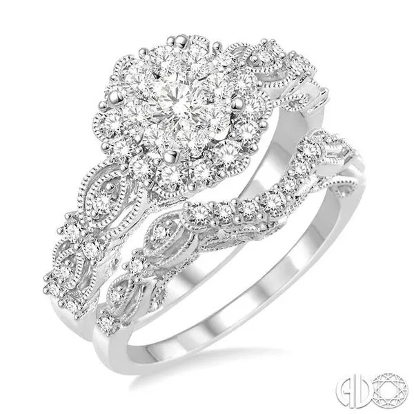 7/8 Ctw Diamond Lovebright Wedding Set with 3/4 Ctw Engagement Ring and 1/5 Ctw Wedding Band in 14K White Gold Becker's Jewelers Burlington, IA