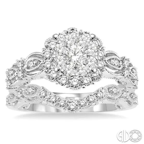 7/8 Ctw Diamond Lovebright Wedding Set with 3/4 Ctw Engagement Ring and 1/5 Ctw Wedding Band in 14K White Gold Image 2 Becker's Jewelers Burlington, IA