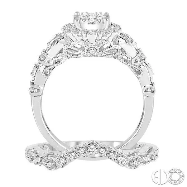 7/8 Ctw Diamond Lovebright Wedding Set with 3/4 Ctw Engagement Ring and 1/5 Ctw Wedding Band in 14K White Gold Image 3 Becker's Jewelers Burlington, IA