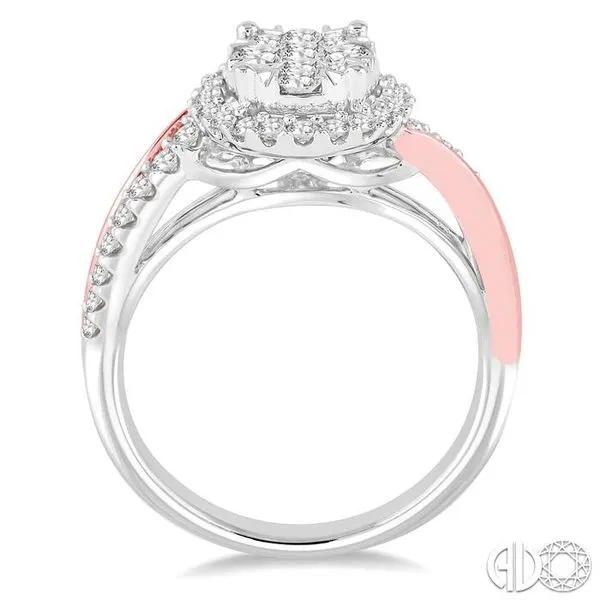 7/8 Ctw Diamond Lovebright Ring in 14K White and Rose Gold Image 3 Becker's Jewelers Burlington, IA