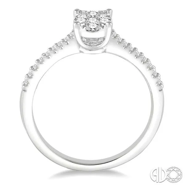 3/8 Ctw Oval Shape Diamond Lovebright Ring in 14K White Gold Image 3 Becker's Jewelers Burlington, IA
