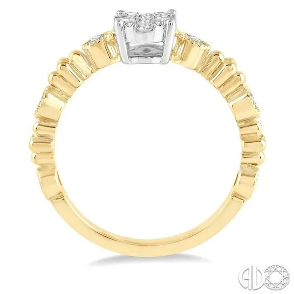 1/3 ct Oval Shape Accentuated Shank Lovebright Diamond Cluster Ring in 14K Yellow and White Gold Image 3 Becker's Jewelers Burlington, IA