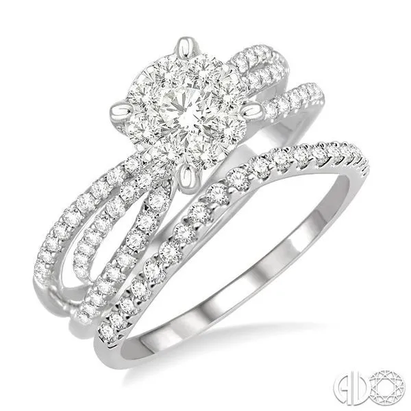 7/8 Ctw Diamond Lovebright Wedding Set with 5/8 Ctw Engagement Ring and 1/5 Ctw Wedding Band in 14K White Gold Becker's Jewelers Burlington, IA