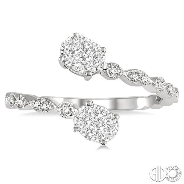 1/3 Ctw Oval Shape Open Center Lovebright 2Stone Diamond Ring in 14K White Gold Image 2 Becker's Jewelers Burlington, IA