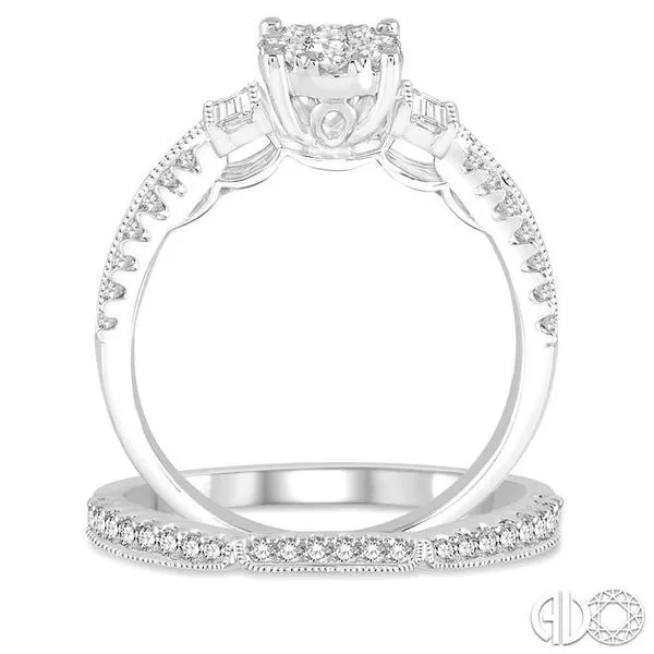 1 Ctw Diamond Lovebright Bridal Set with 3/4 Ctw Engagement Ring and 1/5 Ctw Wedding Band in 14K White Gold Image 3 Becker's Jewelers Burlington, IA