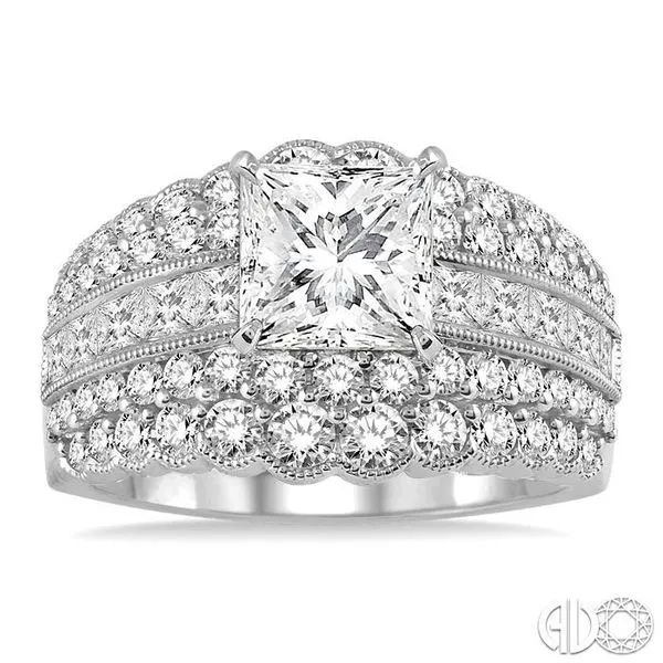 1 7/8 Ctw Diamond Semi-mount Engagement Ring in 14K White Gold Image 2 Becker's Jewelers Burlington, IA