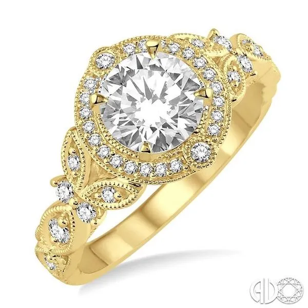 5/8 Ctw Diamond Engagement Ring with 1/2 Ct Round Cut Center Stone in 14K Yellow Gold Becker's Jewelers Burlington, IA