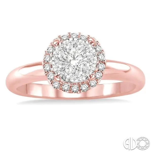 1/3 Ctw Lovebright Round Cut Diamond Engagement Ring in 14K Rose and White Gold Image 2 Becker's Jewelers Burlington, IA