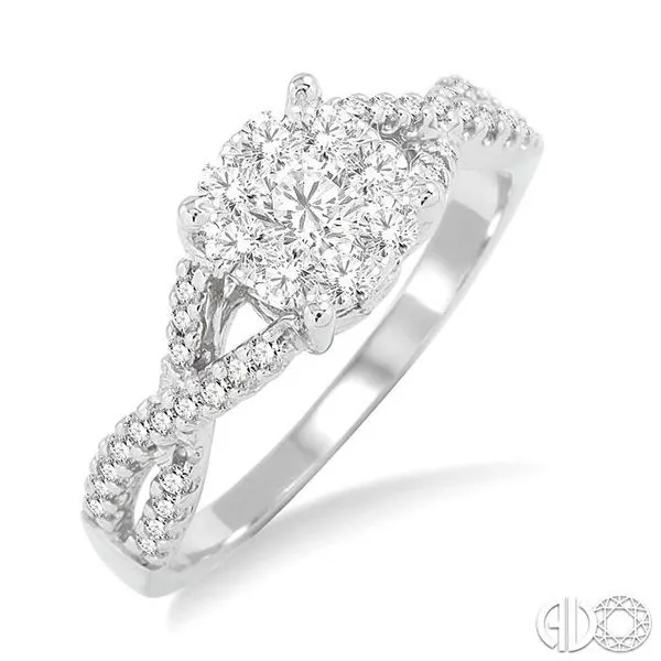 5/8 Ctw Lovebright Round Cut Diamond Engagement Ring in 14K White Gold Becker's Jewelers Burlington, IA