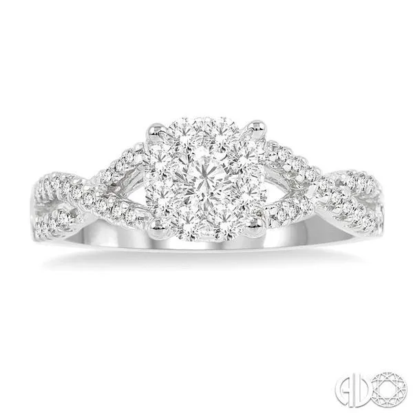 5/8 Ctw Lovebright Round Cut Diamond Engagement Ring in 14K White Gold Image 2 Becker's Jewelers Burlington, IA
