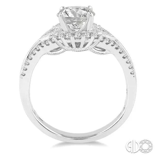 1 1/6 Ctw Diamond Engagement Ring with 3/4 Ct Round Cut Center Stone in 14K White Gold Image 3 Becker's Jewelers Burlington, IA
