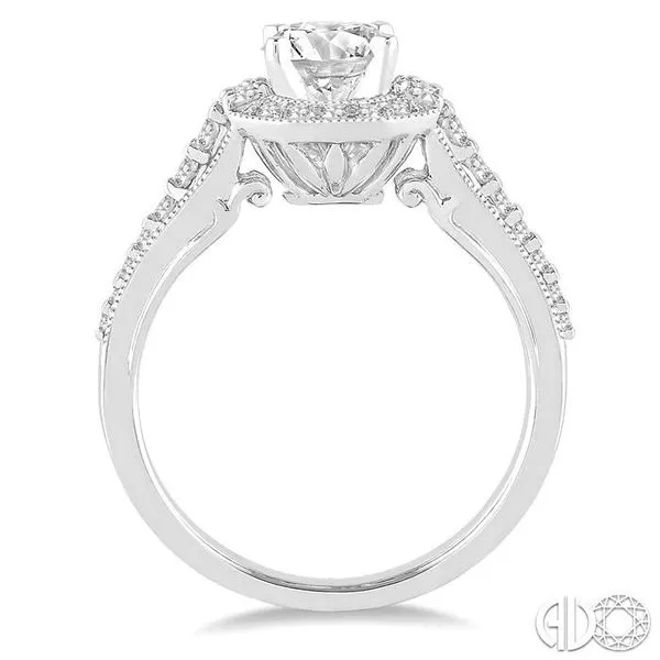 1 Ctw Diamond Engagement Ring with 1/2 Ct Round Cut Center Stone in 14K White Gold Image 3 Becker's Jewelers Burlington, IA
