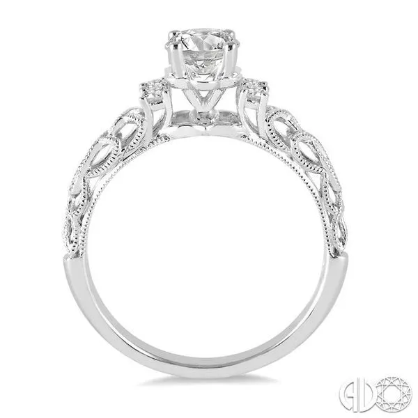 1/3 Ctw Diamond Engagement Ring with 1/4 Ct Round Cut Center Stone in 14K White Gold Image 3 Becker's Jewelers Burlington, IA