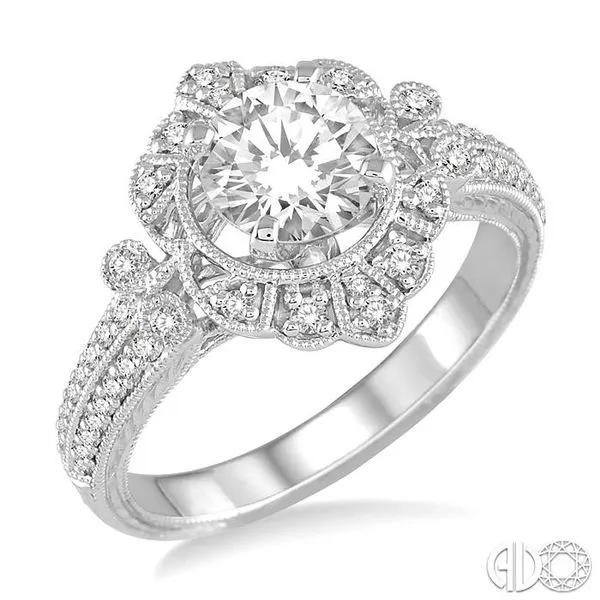 1/3 Ctw Round Cut Diamond Semi-Mount Engagement Ring in 14K White Gold Becker's Jewelers Burlington, IA