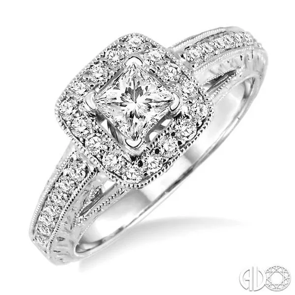 1/3 Ctw Round Cut Diamond Semi-Mount Engagement Ring in 14K White Gold Becker's Jewelers Burlington, IA