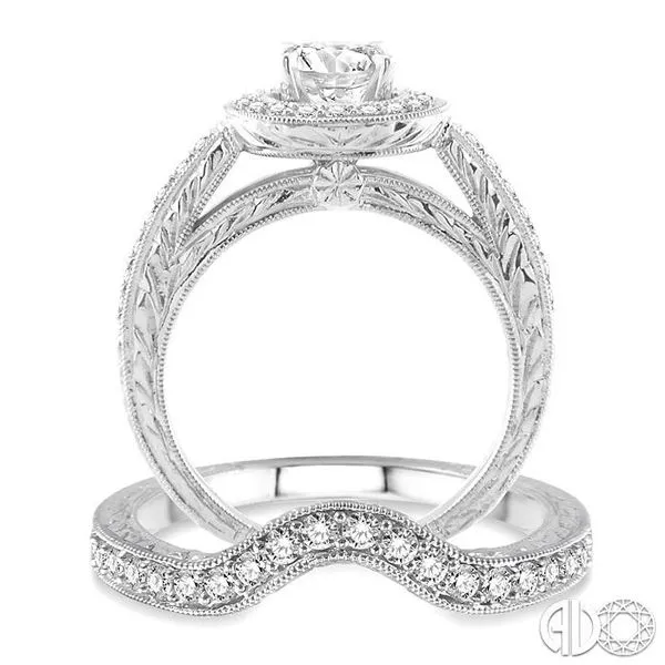 1 1/4 Ctw Diamond Wedding Set with 1 Ctw Round Cut Engagement Ring and 1/4 Ctw Wedding Band in 14K White Gold Image 3 Becker's Jewelers Burlington, IA