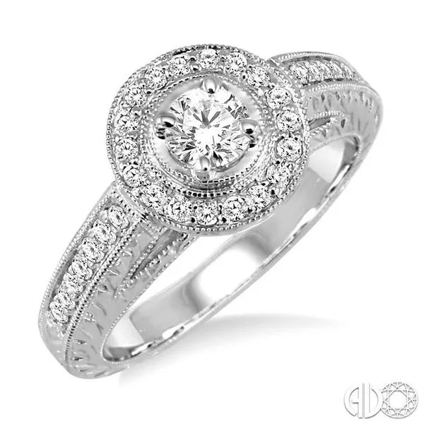 1/3 Ctw Round Cut Diamond Semi-Mount Engagement Ring in 14K White Gold Becker's Jewelers Burlington, IA
