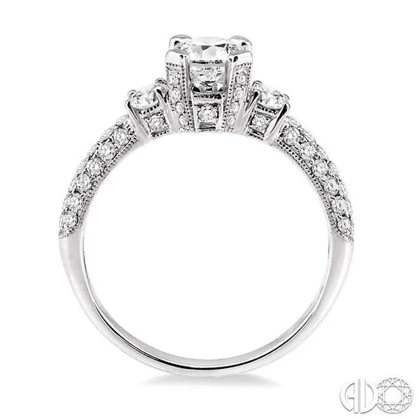 3/4 Ctw Diamond Engagement Ring with 1/3 Ct Round Cut Center Stone in 14K White Gold Image 3 Becker's Jewelers Burlington, IA