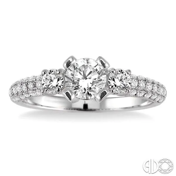 3/8 Ctw Round Cut Diamond Semi-Mount Engagement Ring in 14K White Gold Image 2 Becker's Jewelers Burlington, IA