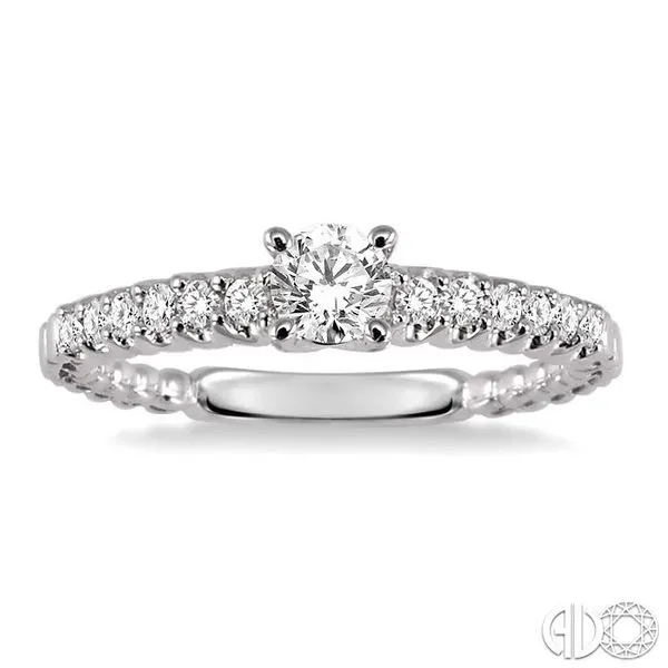 1/2 Ctw Diamond Engagement Ring with 1/4 Ct Round Cut Center Stone in 14K White Gold Image 2 Becker's Jewelers Burlington, IA