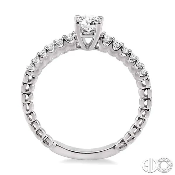 1/2 Ctw Diamond Engagement Ring with 1/4 Ct Round Cut Center Stone in 14K White Gold Image 3 Becker's Jewelers Burlington, IA